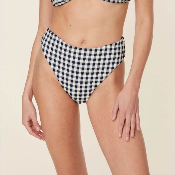NWT Andie Swim The Amor Top and 90s High Waisted Bottom Set in Twilight Gingham - Picture 2 of 16